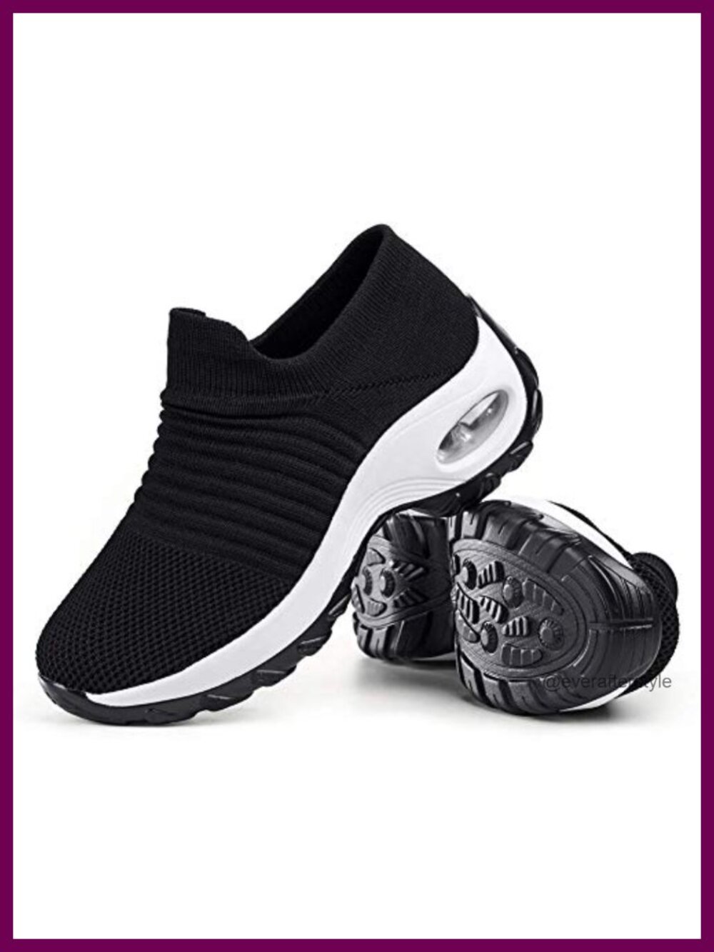Women's Sock Sneakers Mesh Slip On Air Cushion Platform Walking Shoes